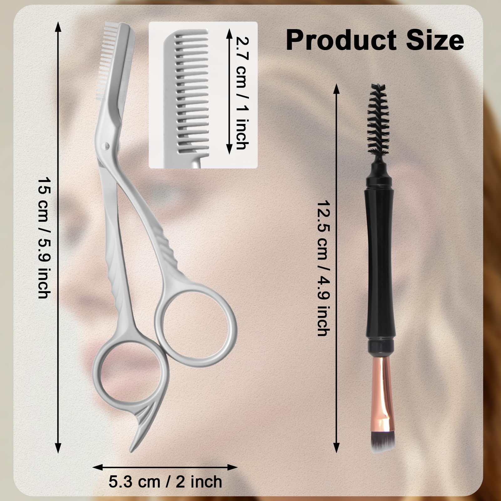 Diesisa Eyebrow Trimmer Scissors: Eyebrow Trimmer For Men - Eyebrow Scissors With Comb - with Double Headed Eyebrow Brush - Stainless Steel Eyebrow Cutter,Eyebrow Trimmer for women