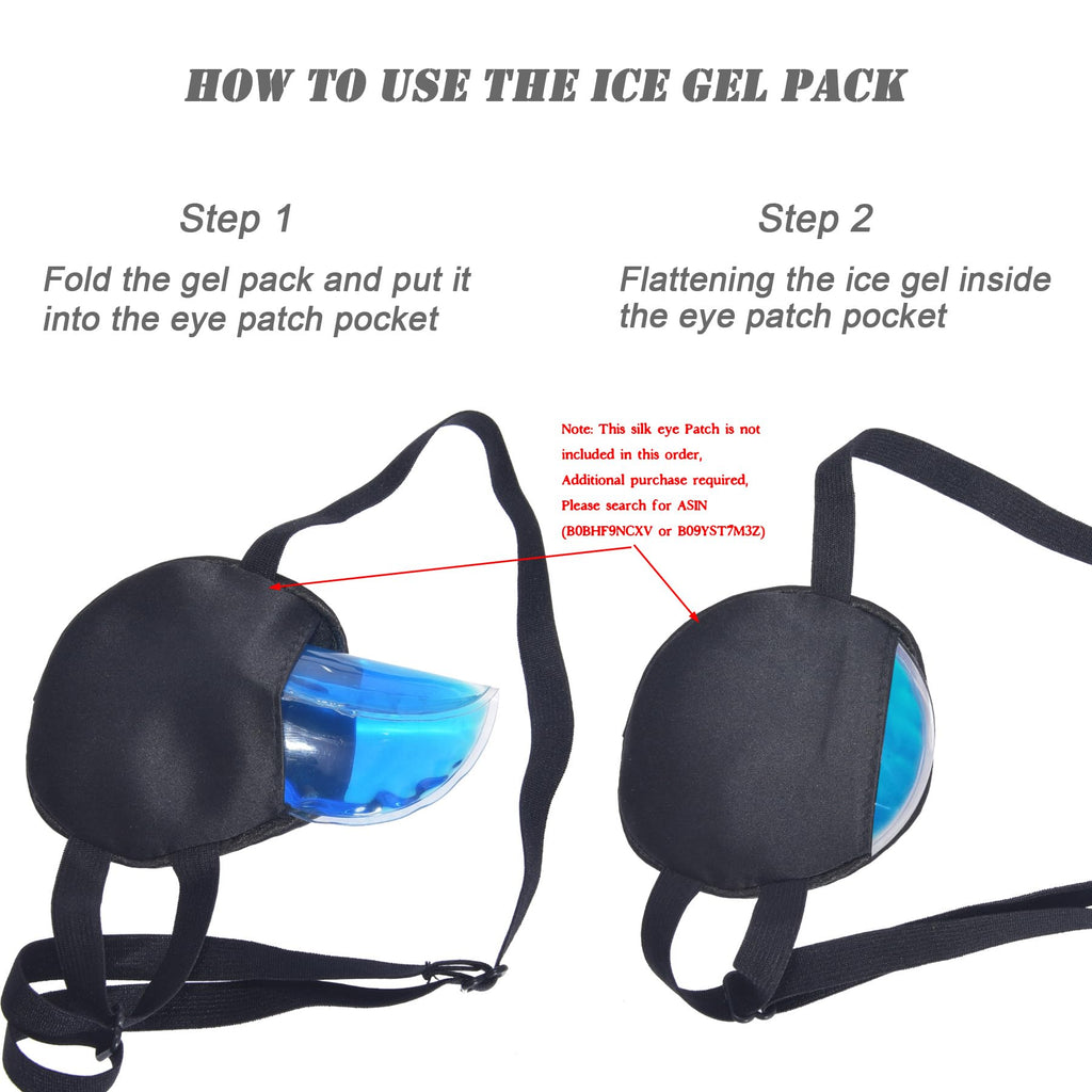 Ice Eye Patches for Puffy Eyes, Cooling Medical Eye Patch Pad Gel Pack Cover Eyepatch Cold Hot Therapy Eye Bags Dark Circles After Surgery Adult Kid (2PCS)
