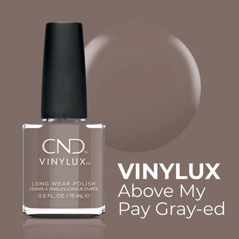 CND Vinylux Longwear Nail Polish - Above My Pay Gray with Gel-like Shine & Chip Resistance | 0.5 Fl Oz