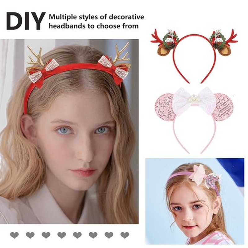 Fishdown 26 Pcs Satin Headbands for Girls DIY Craft Head Bands Hard Thin Headband Rubber Plastic Colorful Hairbands for Kids Teens Party Favors