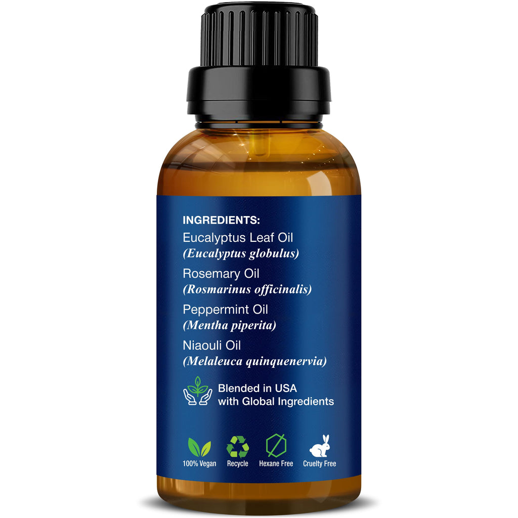 Breathe Essential Oil Blend 30 ml - Breath Sinus Relief with Menthol Oils - for Humidifiers, Diffusers, and Aromatherapy - Nexon Botanics