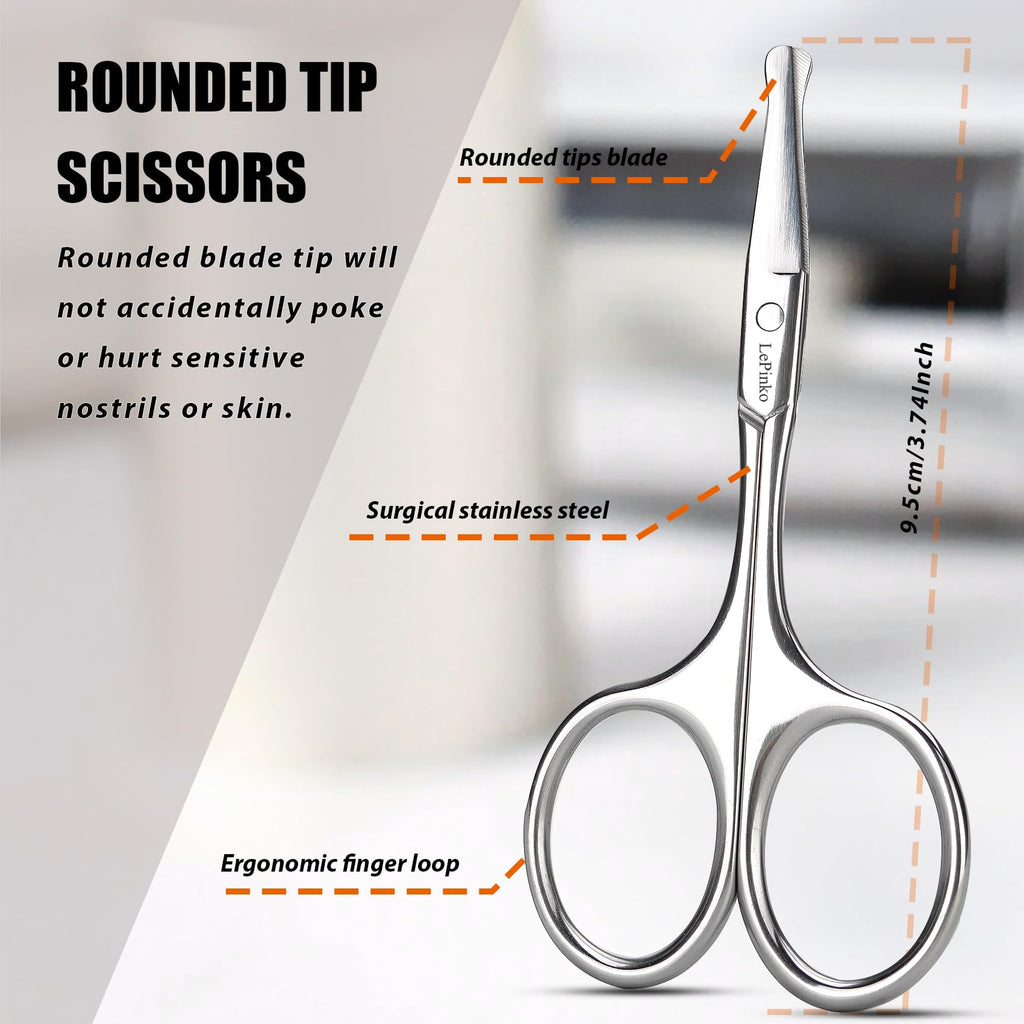 LePinko Nose Hair Trimmer For Men, Nasal Hair Tweezers For Women, Small Scissors For Hair Grooming