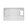 AhfuLife Stainless Steel Metal Hair&Beard Comb - Anti-Static Dual Action Beard Comb - Credit Card Size Combs Perfect for Wallet and Pocket - Presented in Gift Box