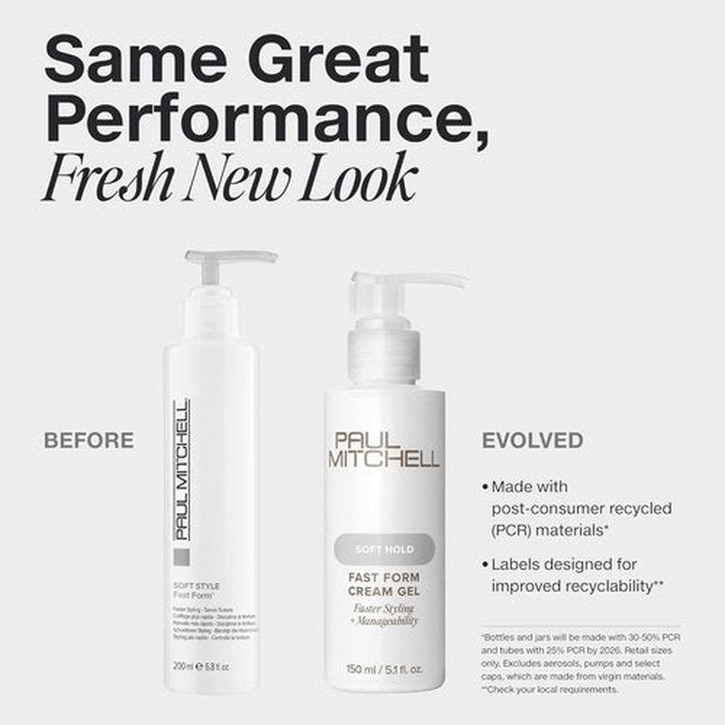 Paul Mitchell Fast Form Styling Cream Gel - Soft Hold for Faster Styling & Manageability, All Hair Types