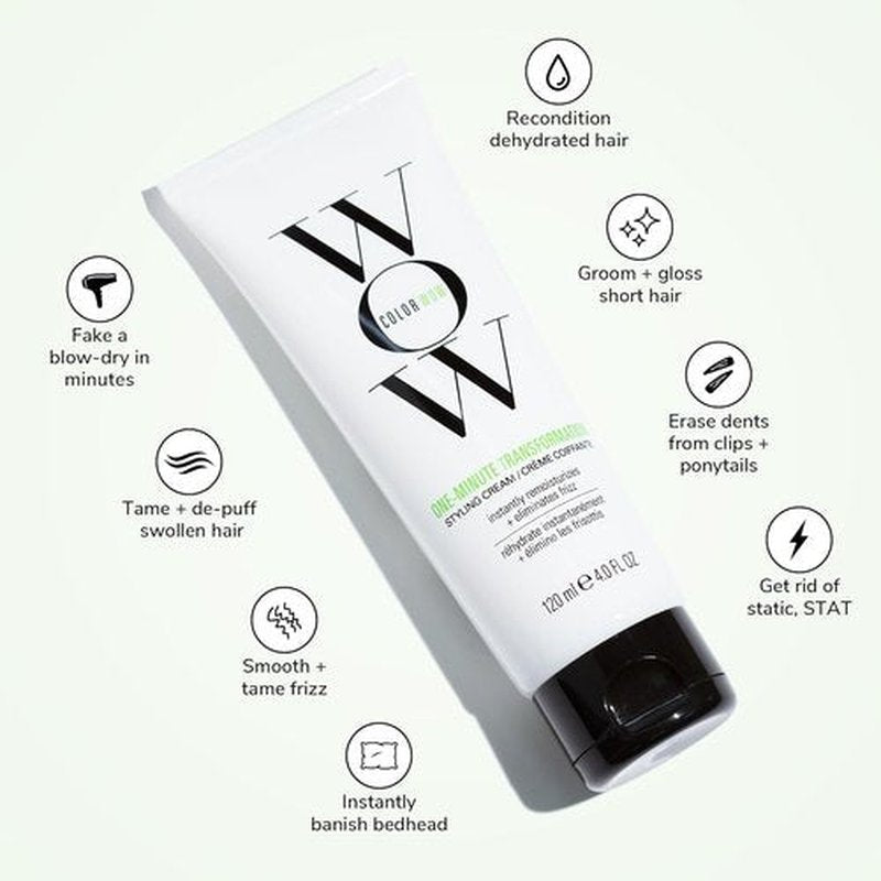 COLOR WOW One Minute Transformation - Instant Frizz Fix Styling Cream | Nourishing Avocado Oil & Omega 3's for Smooth, Silky Hair