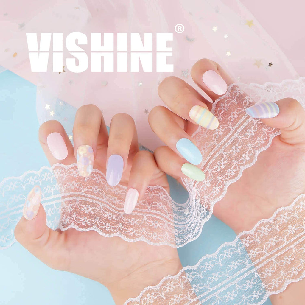 Vishine Pastel Gel Nail Polish Set - Spring Summer Candy Color Gel Polish, Soak Off Gel Polish Set, Nail Lamp Required, 8ml Each Bottle Decorations Nail Art Gifts Box