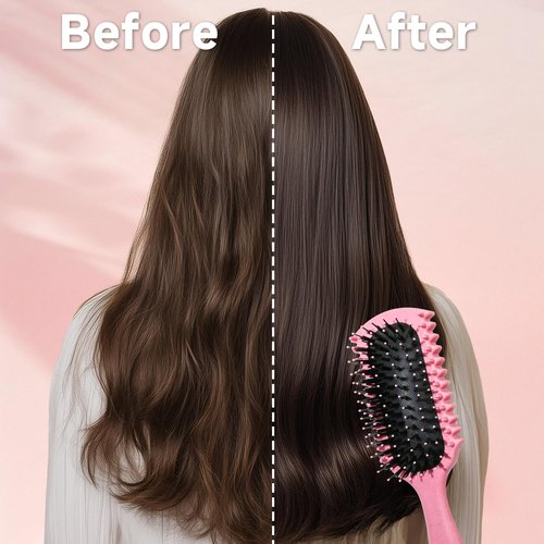 Curl Defining Brush, Curly Hair Brush Products With 3 Pcs Slick Back Hair Brush Set Bristle Brush Edge Control Teasing Comb for women (Pink)