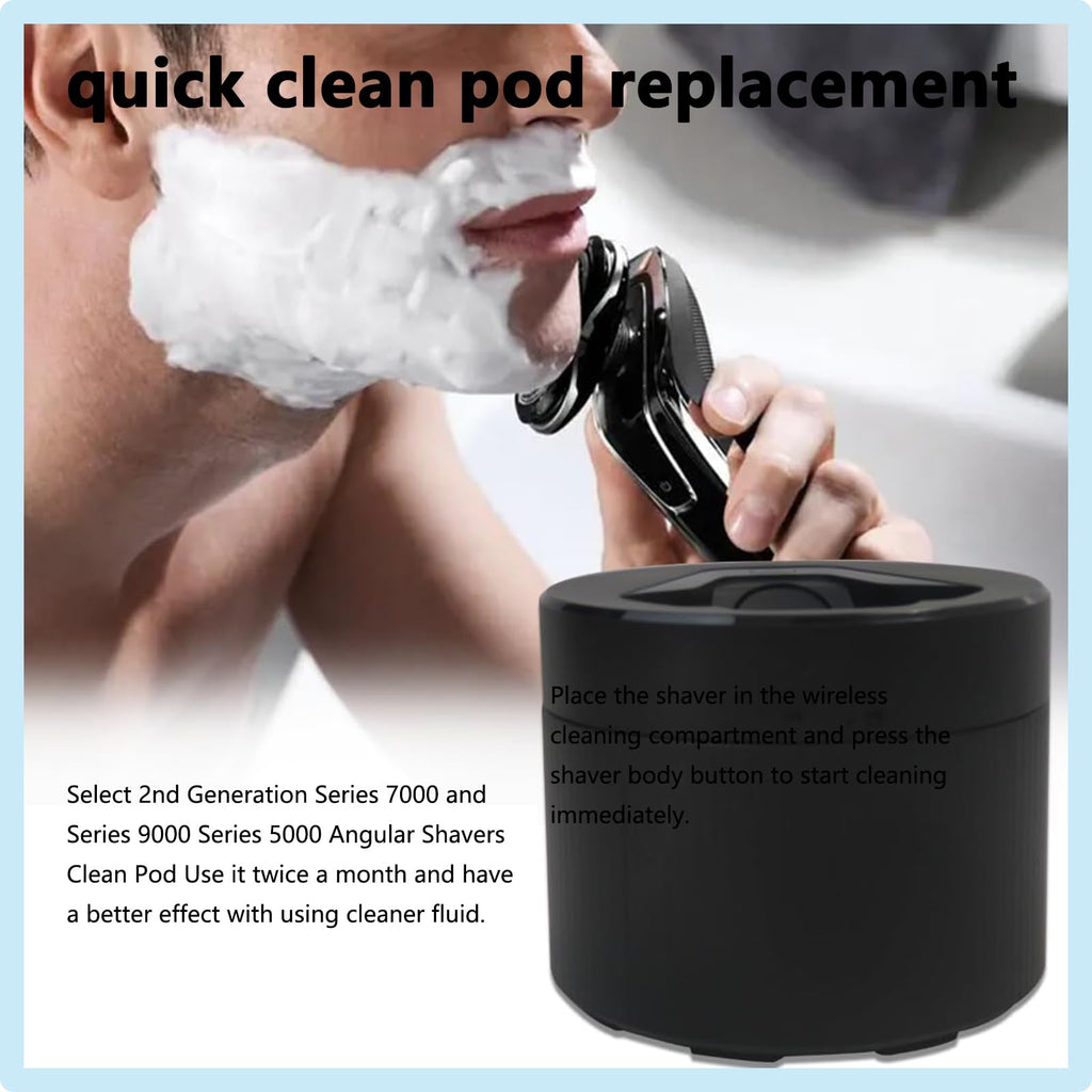 Quick Clean Pod Compatible with Philips Norelco 2nd Generation Series 7000 and Series 5000 Series 9000 Angular polygon Shavers,for Philips Norelco Cleaning Pod