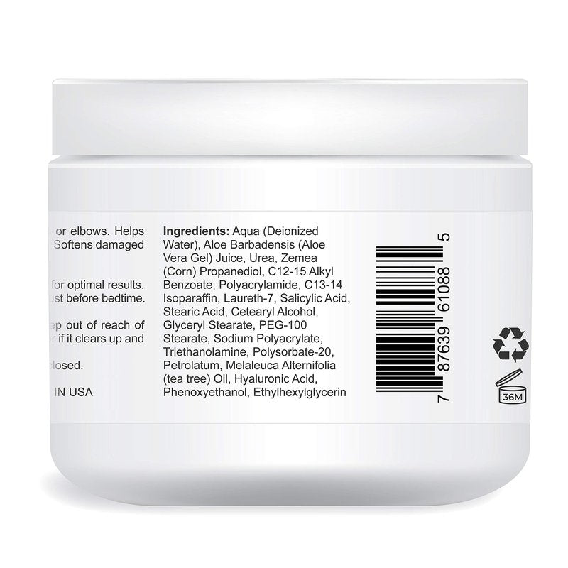 UREA LABS 42% Urea Cream with Tea Tree Oil and Aloe Vera for Dry Feet Cracked Heels Callus Removal and Rough Skin Deep Hydrating Exfoliating Foot and Skin Repair Moisturizer 4 oz