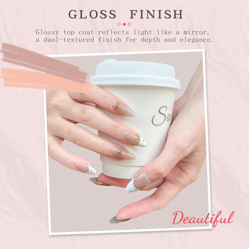 Handmade Press On Nails Medium Almond Shape - 3D Gold Metallic Embellished White French Manicure False Nails ， Minimalist Design | Salon Quality Reusable Fake Nails(10PCS-M)
