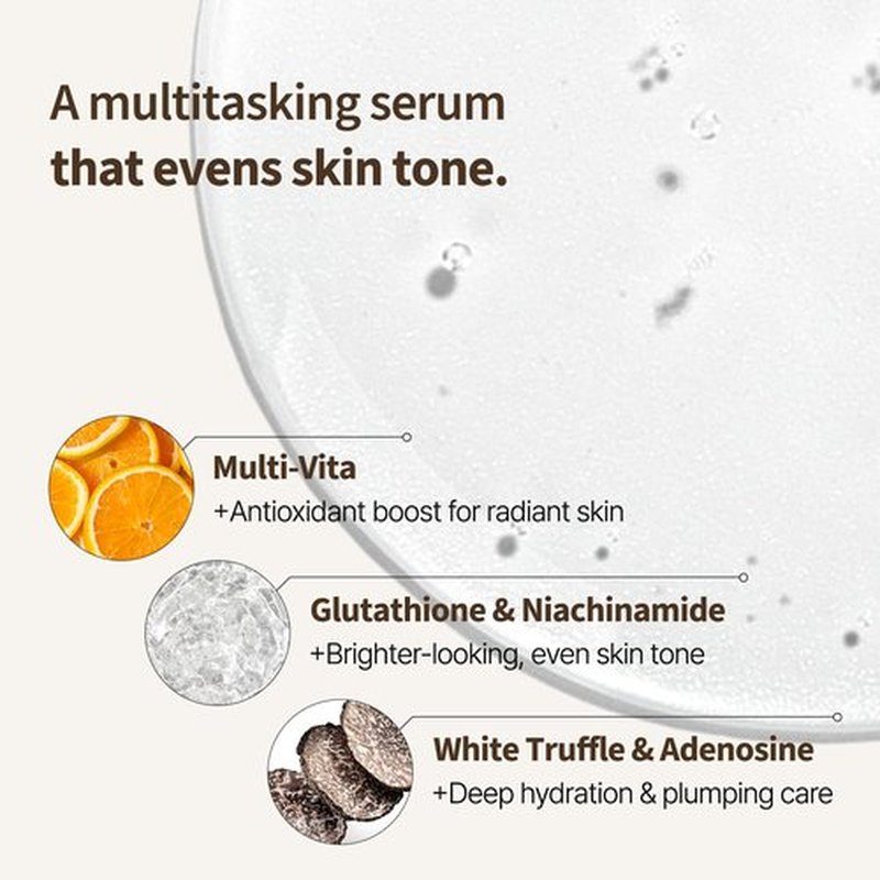 PONGDANG Real Effect Vita Toning Serum - Pore-Refining & Skin-Brightening | Lightweight Formula with 12 Vitamins & Niacinamide