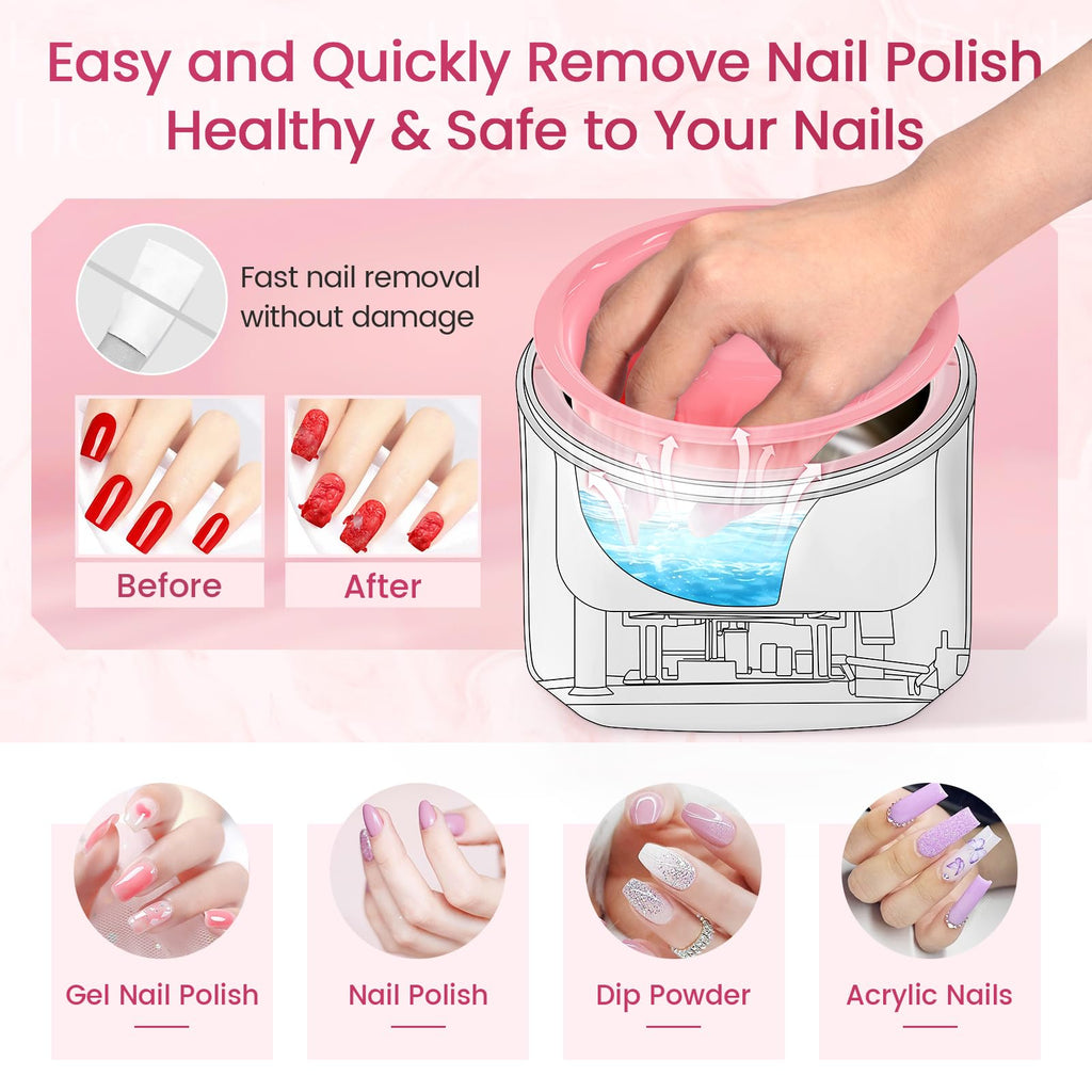Yokilly Nail Soaking Bowl Heated: 50% Faster Nail Soak off Bowl for Women Nail Beginner - Electric Manicure Nail Bowl for Home Salon