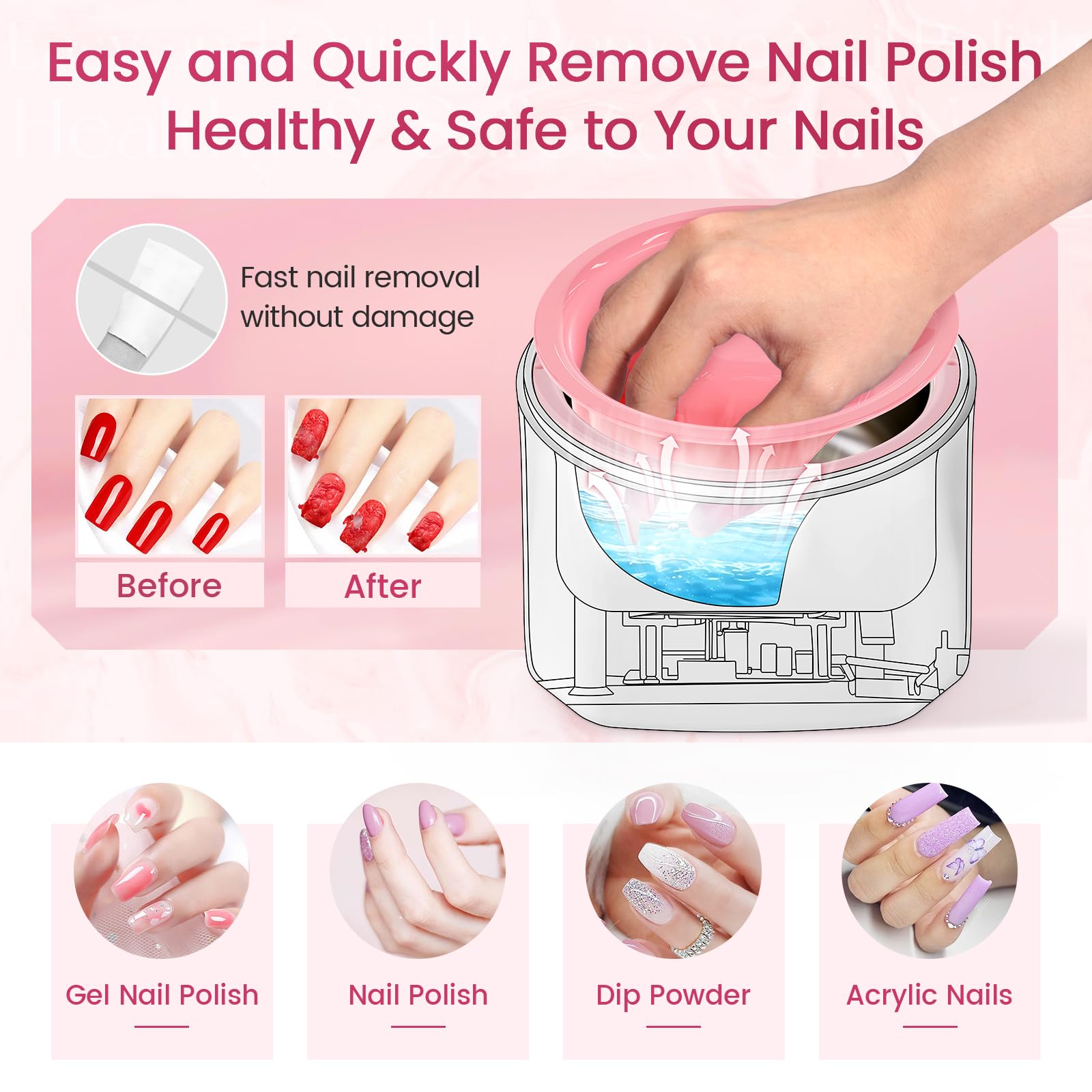 Yokilly Nail Soaking Bowl Heated: 50% Faster Nail Soak off Bowl for Women Nail Beginner - Electric Manicure Nail Bowl for Home Salon