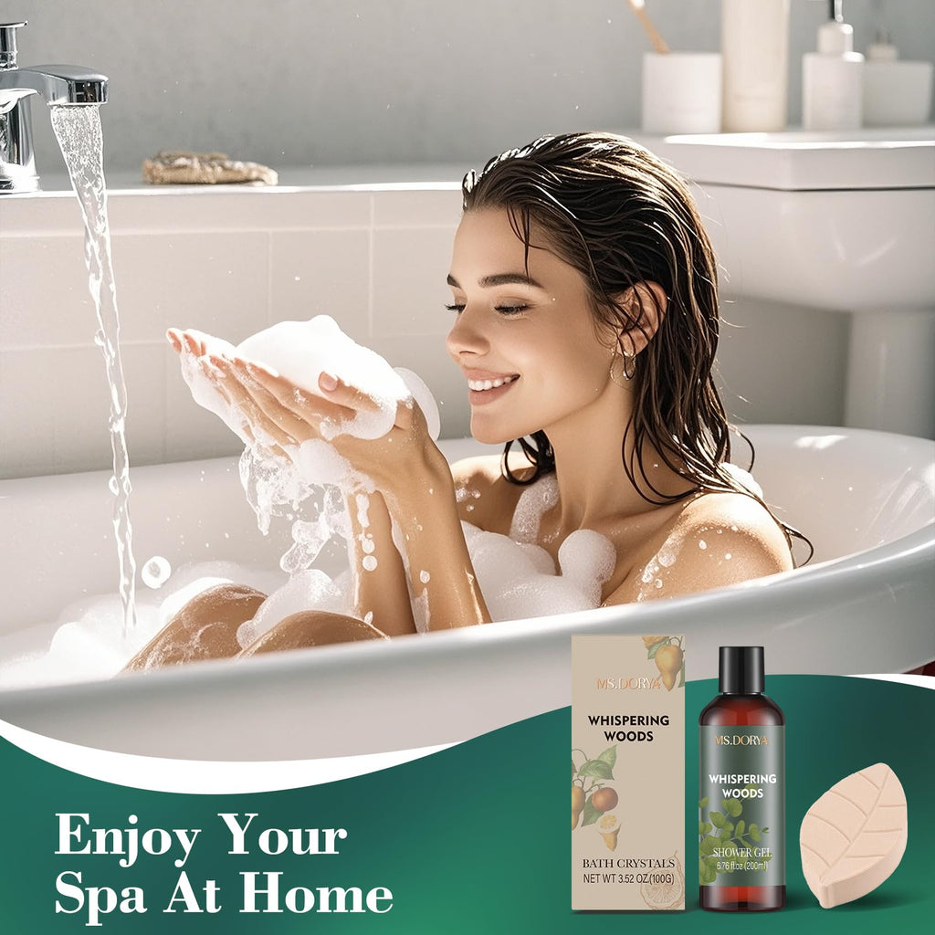 Birthday Spa Gift Set for Her - 6Pcs Bath and Body Kit Spa Basket for Women