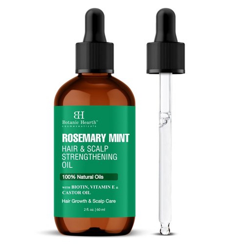 Botanic Hearth Hair Oil for Hair Growth & Home Hair Perm Kit | Strengthening Dry, Frizzy, Damaged Hair & Scalp Treatment | Rosemary Mint Hair Oil – 2 Fl Oz