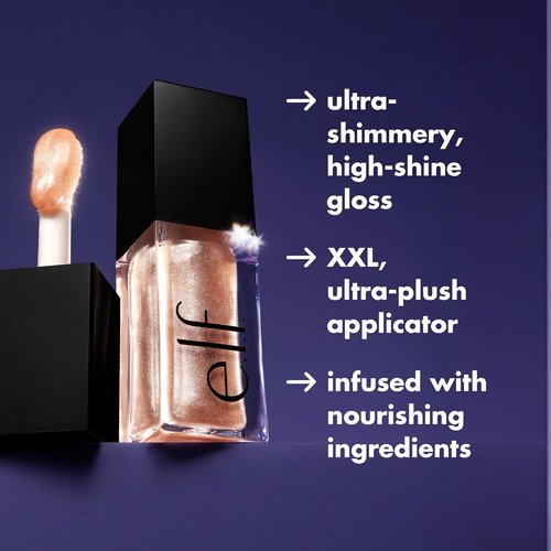e.l.f. Glow Reviver Lip Oil - Nourishing Hydration with High-Shine Glimmer Finish | Minty Scent, Non-Sticky, Vegan