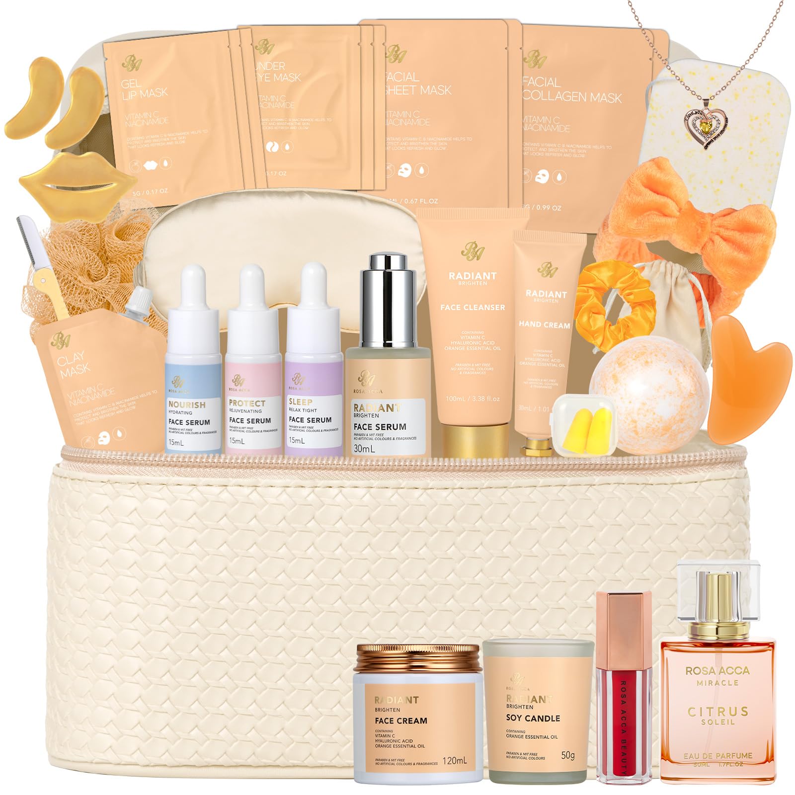33 Pcs Mother's Day Gift for Mom, Bath & Body Gift Set for Women, Home Spa Kit, Hydrating Skin Care Gift Set, Self Care Basket, Beauty Bag, Valentines, Birthday, Anniversary, Christmas, Wife