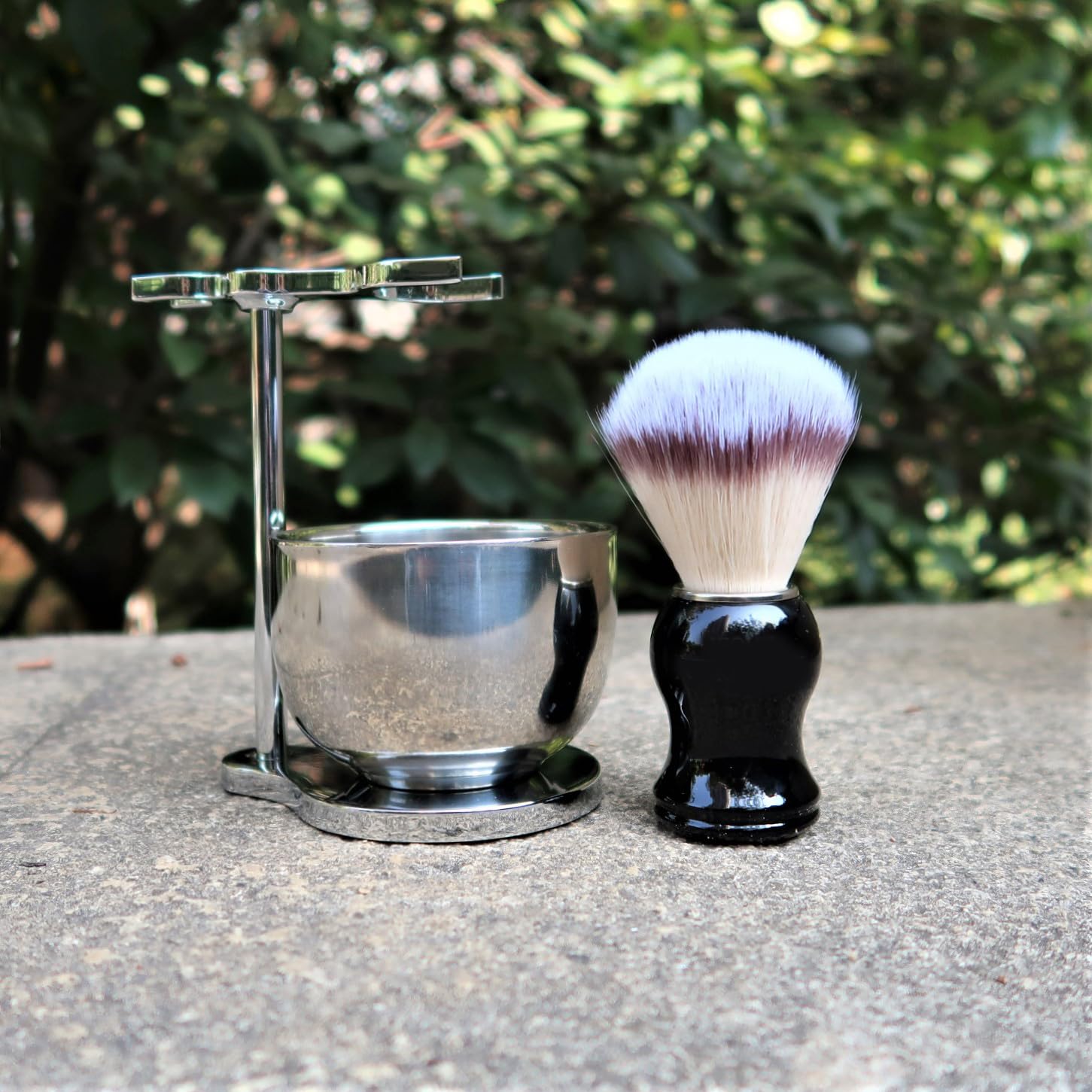 JEQUIL&CORENVEO Shaving Set for Men, 3 in 1 Grooming Set Includes Shaving Brush, Shaving Bowl, Razor & Brush Stand