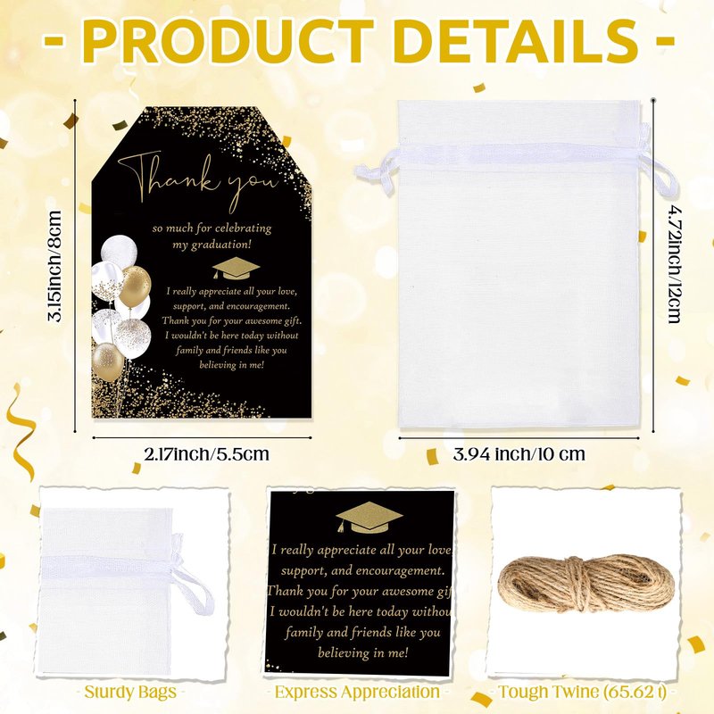 Maxcheck 25 Sets Graduation Party Favors for Guests Cheers to the Graduate Acrylic Shot Glasses with Thank You Cards and Organza Bags Graduation Gifts for Teacher Classmates Family(Black Color)