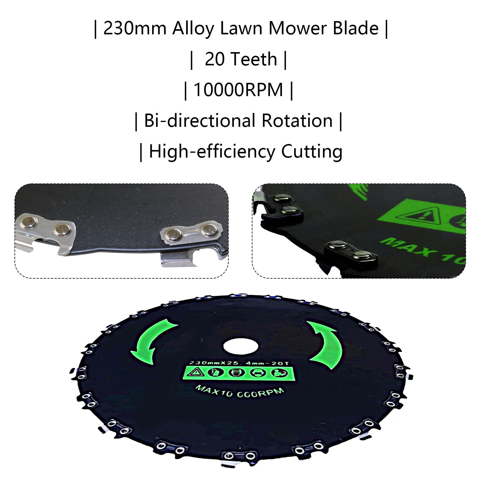 GOROBU Brush Cutter Blade Set with Adapter Kit, 9" 20T Chainsaw Tooth Cutter, 9" 36T Carbide Tipped Blade, 10" 3T Carbon Steel Blade, for Stihl Husqvarna Sears Echo Poluan Redmax Shindaiwa
