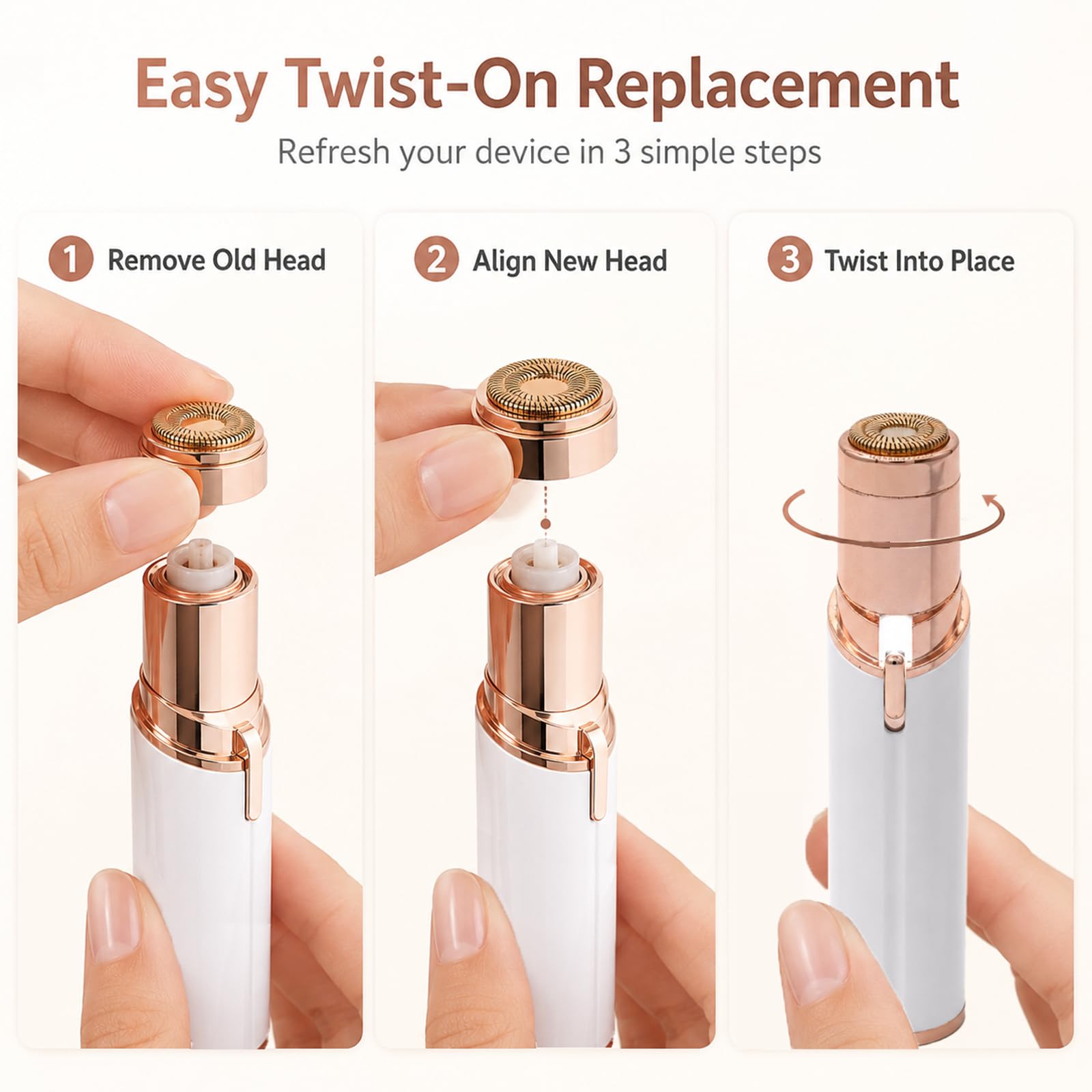 Replacement Heads for Finishing Touch Flawless Generation 2 Facial Hair Remover, 4 Count