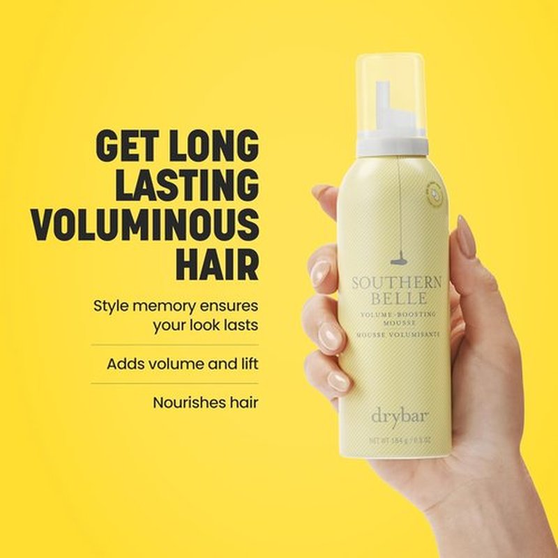 Drybar Southern Belle Volume-Boosting Mousse | Frizz Prevention & Shine for Long-Lasting Body