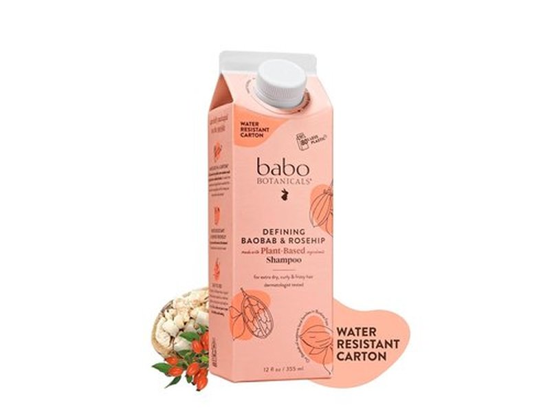 Babo Botanicals Defining Baobab & Rosehip Shampoo - Moisturizing Conditioner Bundle for Curly Hair - Passion Fruit Ferment
