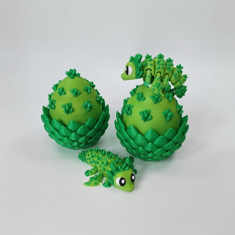 Enchanted 3D Egg - Handcrafted Collectible with Miniature Green Crystal Dragon Inside | Fantasy Decor & Gift