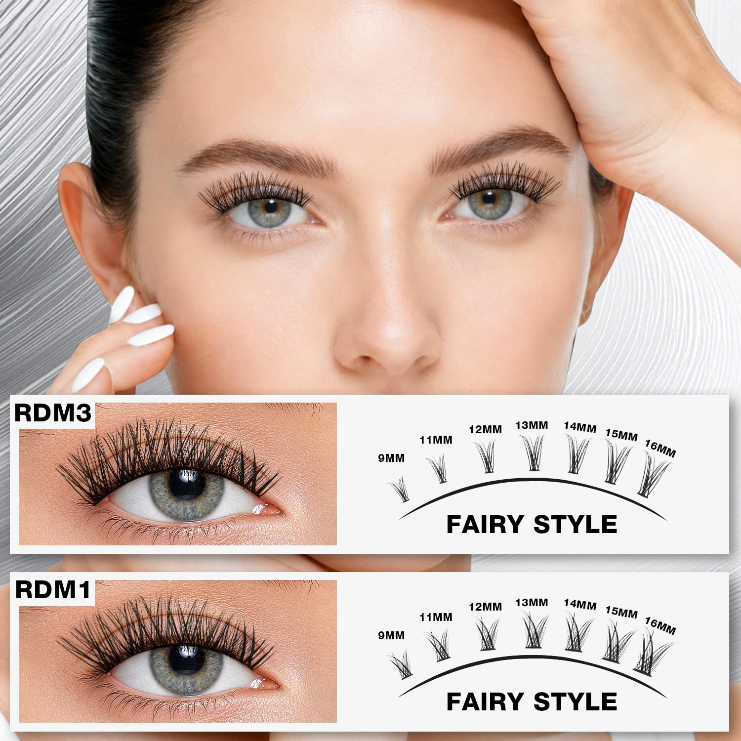 Lash Clusters Kit, 266Pcs Individual Cluster Lash Extensions Kit D Curl Fluffy Wispy Eyelash Clusters with Lash Bond and Seal and Tweezers 9-16mm 7 Styles Mix Lashes Clusters Kit