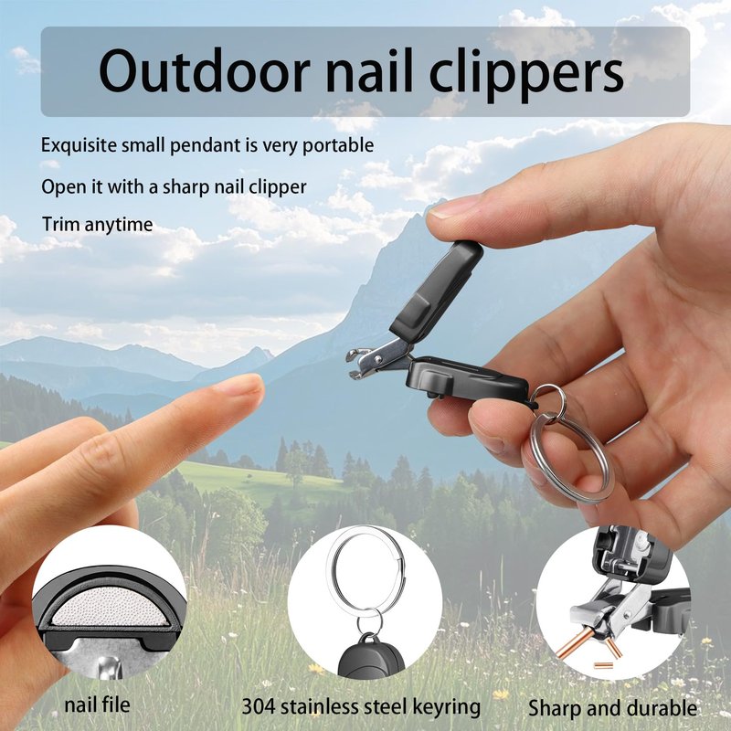 XGIZMOO Portable Folding Mini Nail Clippers,All Metal Compact Small Nail Trimmers with Backpack Patterns,Stainless Steel Nail Clippers Keychain Accessories for Travel,Keychain Nail Clipper