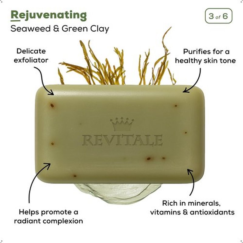 REVITALE Natural Cleansing Soap Bars Set – 6 x 100g – Daily Hand, Face & Body Wash, Shower Soap & Skincare Gift Set