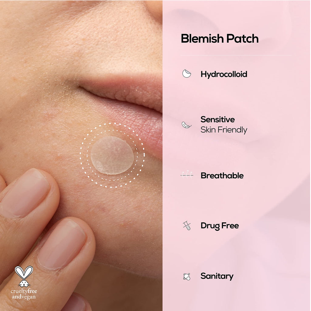 HANHOO Blemish and Custom Patch Duo | Hydrocolloid Patches for Surface Spots and Clusters | 72 Total Patches + 2 Custom Sheets