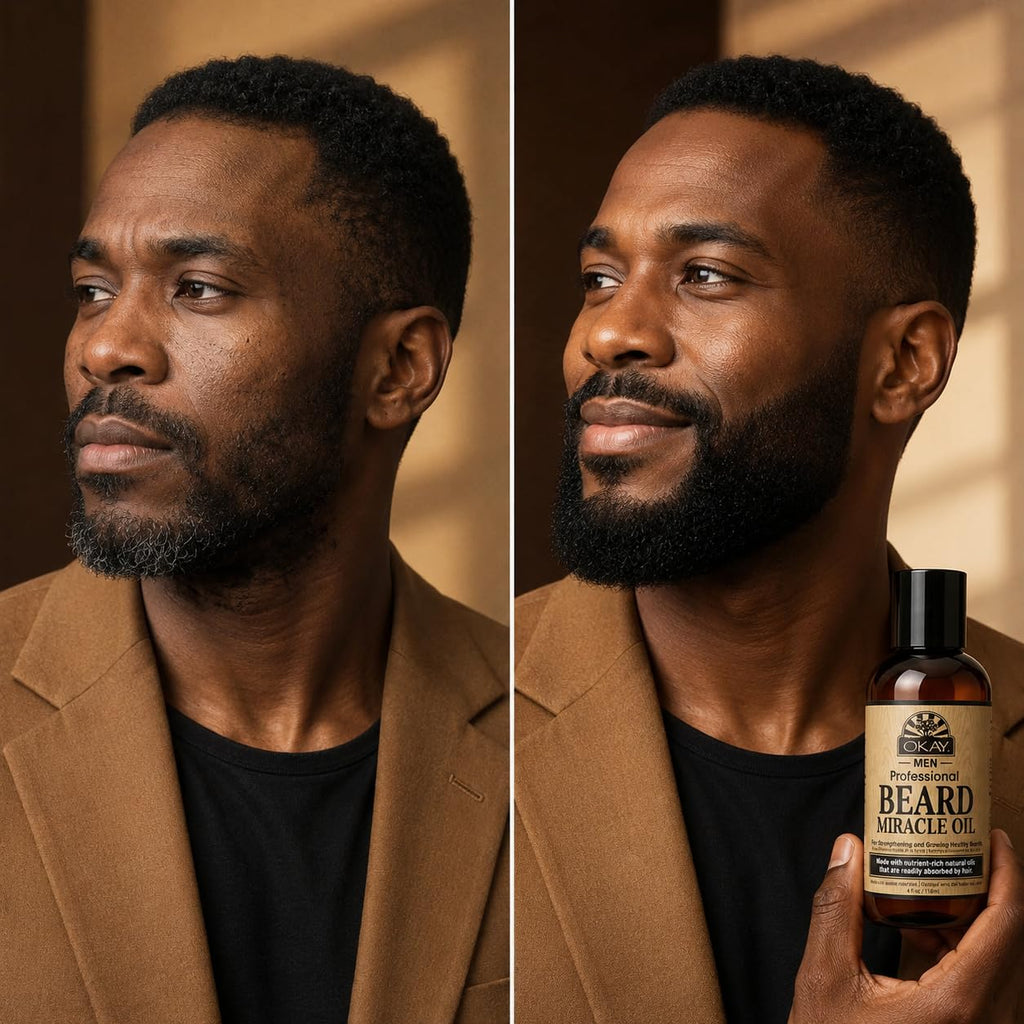 OKAY Men Beard Miracle Oil 4oz – Beard Softener & Moisturizer, Hydrating Beard Oil for Men, Reduces Itch & Beard Dandruff, Lightweight Non-Greasy Formula, Sulfate Paraben Silicone-Free