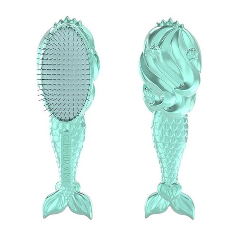Glimmer Wish Mermaid Detangling Hair Brush for Kids - Anti-Frizz, Soft Bristles - Gentle Hair Care
