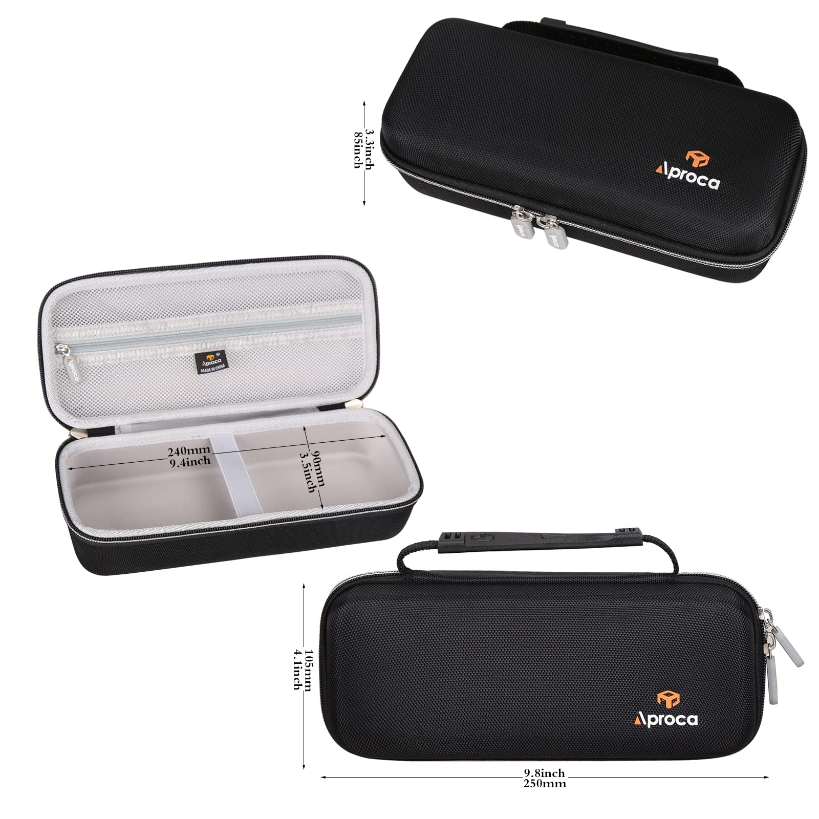 Aproca Case Compatible with Waterpik WF-20 / WF-02 Cordless Water Flosser, Storage Portable Bag for Accessories -Black with Grey Interior (Case Only)