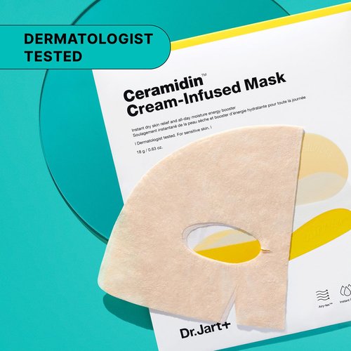 Dr.Jart+ Ceramidin Face Mask - Hydrating Korean Sheet Mask with Ceramides & Panthenol | Travel Size, 1 Pack