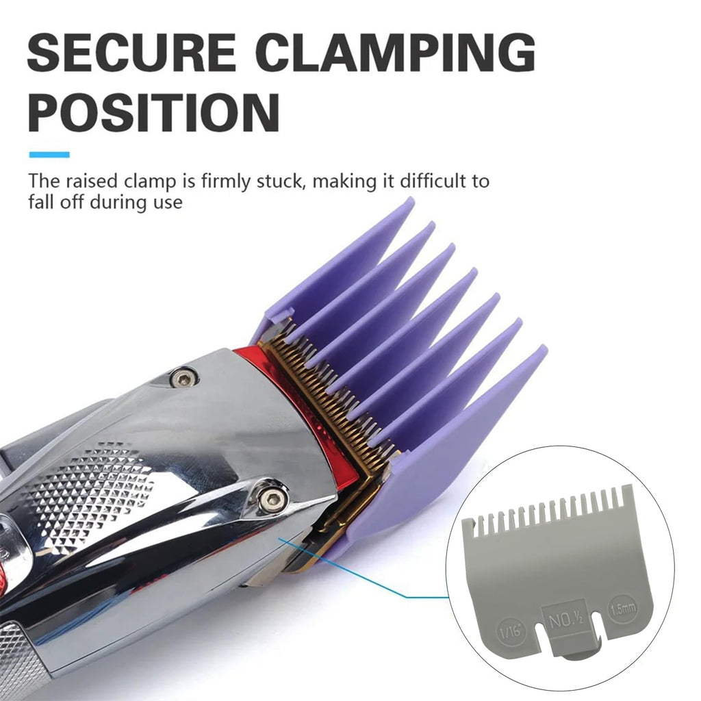 Professional Hair Clipper Guards Cutting Guides Compatible with Wahl Hair Clippers Trimmers - 3 Cutting Lengths 1 1/2” & 1/2” & 1”(1.5 & 3 & 4.5 mm) Fits Most Size Wahl Guide Combs - 3 Color Coded