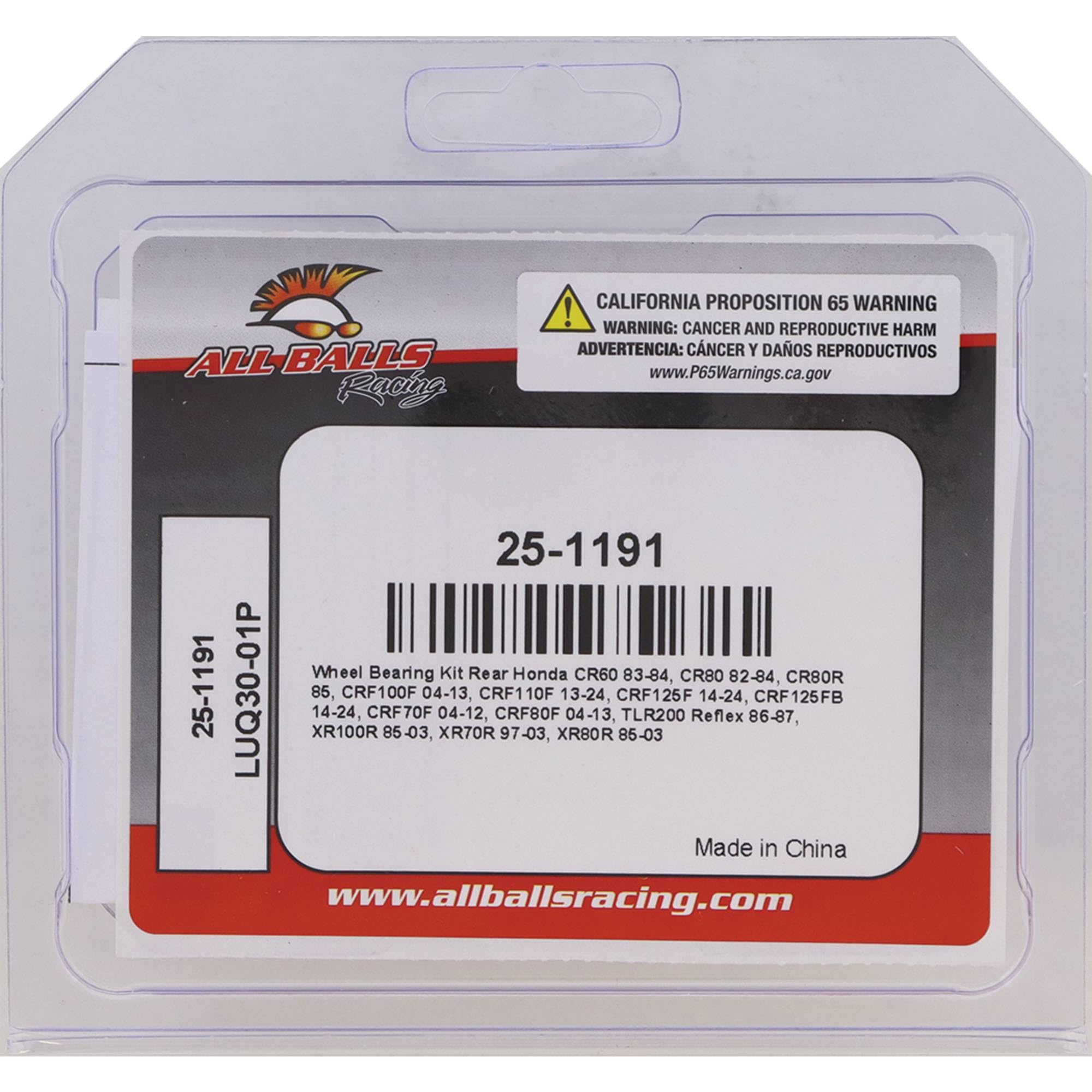 All Balls Racing 25-1191 Wheel Bearing Kit, red