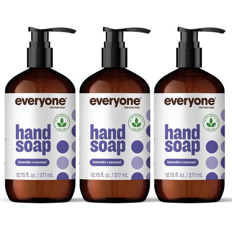 Everyone Liquid Hand Soap - Lavender & Coconut | Plant-Based Cleanser, 12.75 Ounce (Pack of 3)