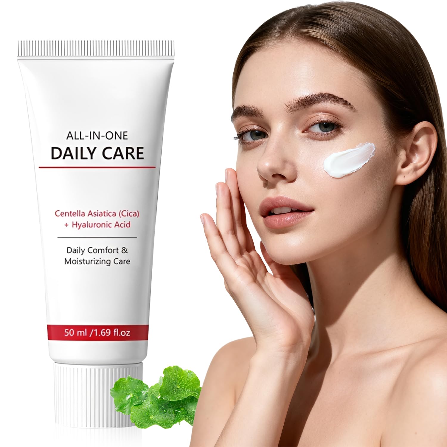 2Pcs All-In-One Daily Moisturizing Face Cream,All-In-One Daily Facial Lotion with Centella Asiatica,Collagen & Hyaluronic Acid-Hydrates,Firms & Reduces Wrinkles,Reverse Cream For All Skin - 100mL
