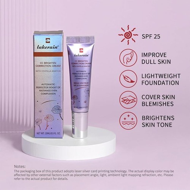 CC Brighten Correction Cream by [Brand Name] - Lightweight Hydration & Tone Adjustment with Centella Asiatica (Purple)