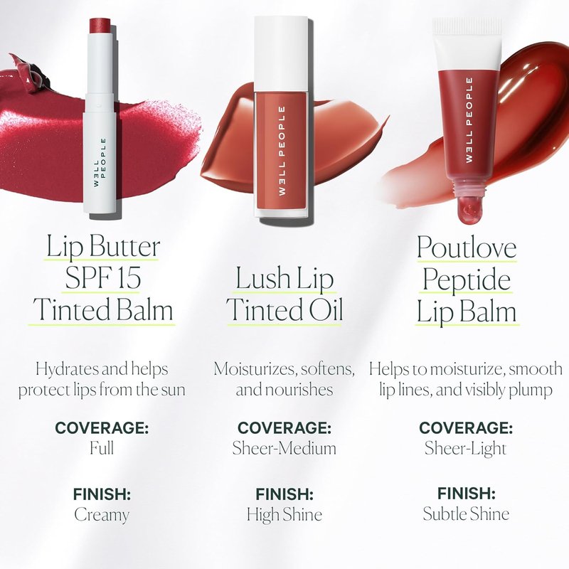 Well People Poutlove Peptide Lip Balm - Hydrating Tinted Treatment with Peptide Complex & Murumuru Butter | Coconut Flavor