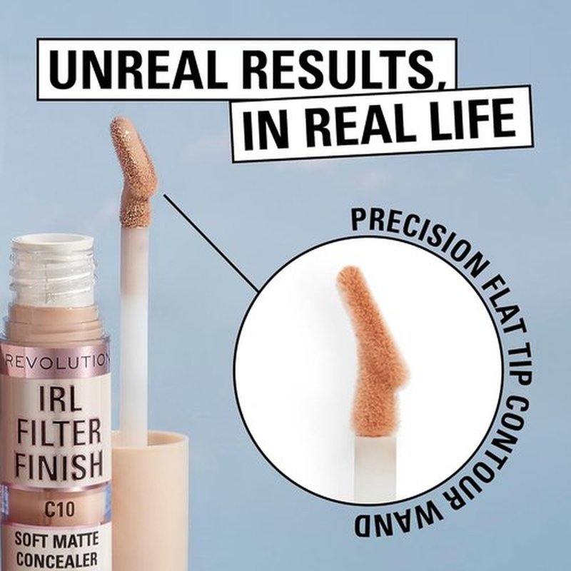 Revolution | IRL Filter Finish Concealer - Full Coverage, Oil-Free, Lightweight, Vegan, C5, 0.21 oz