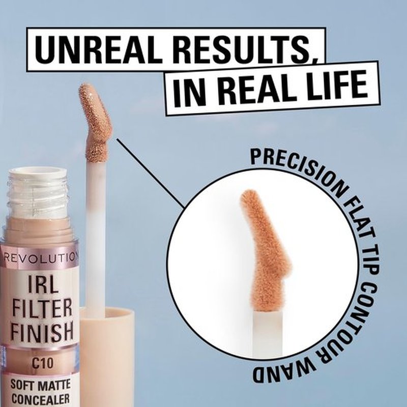 Revolution, IRL Filter Finish Concealer, Full Coverage, Oil-Free, Long-Lasting & Lightweight Formula, Infused with Hyaluronic Acid, Vegan & Cruelty-Free, C10.5, 0.21 oz (Pack of 2)