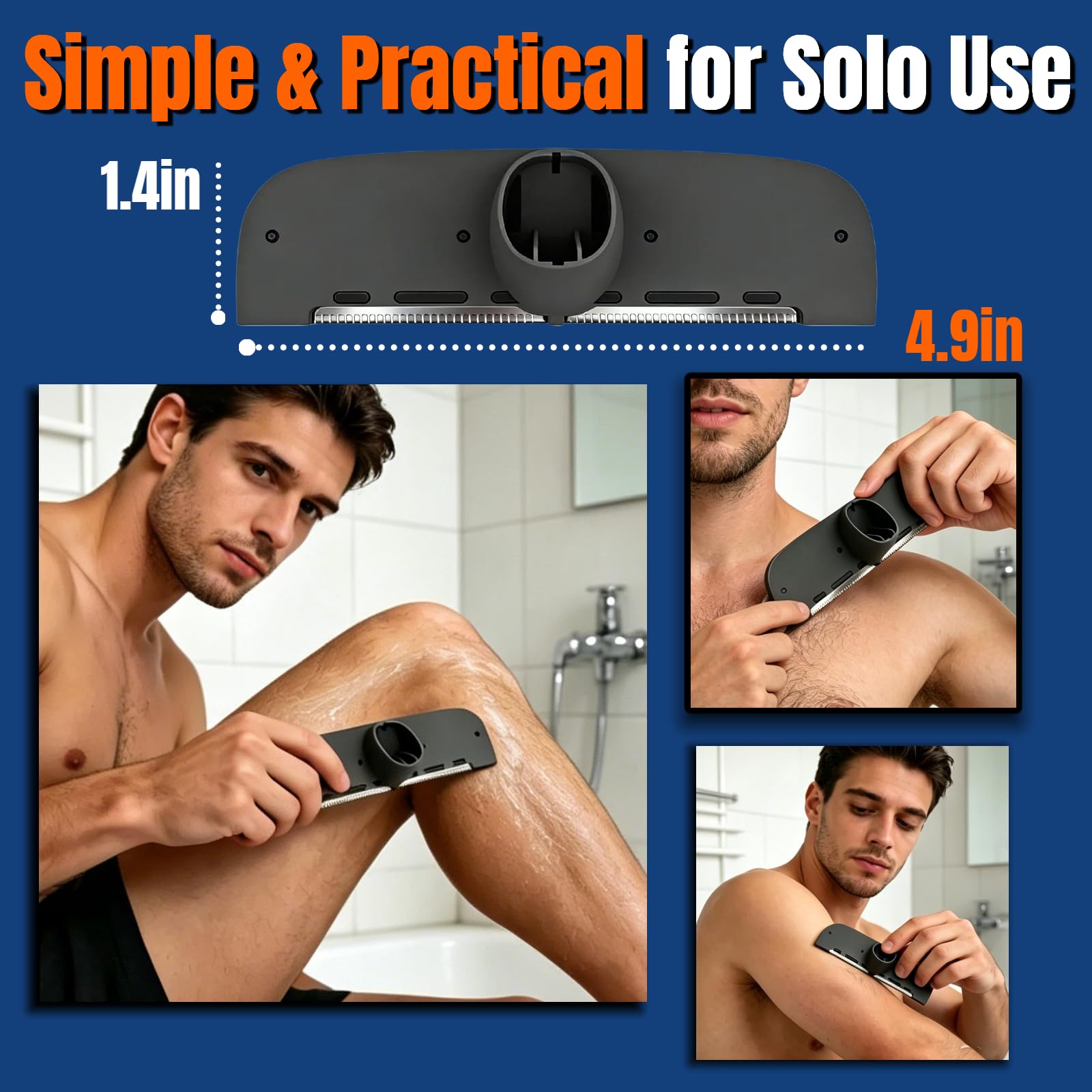 VEYLA Back Shaver for men Safe -skin Original replacement blades, Nick-free Blades,Wet & Dry Use Hair Trimmer and Groomer, Nick-Free Mens Back Shaver(2-PACK)