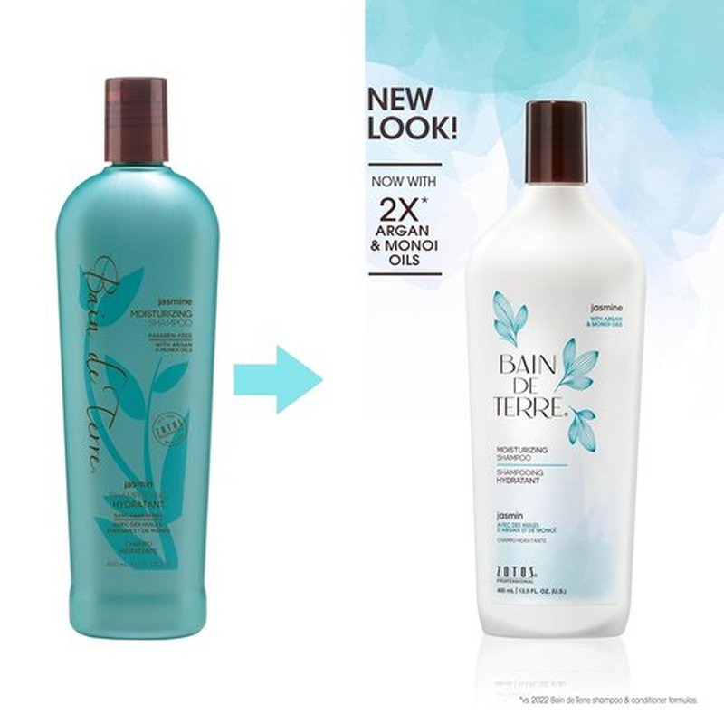 Bain de Terre Jasmine Moisturizing Shampoo - Luxurious Hydration with Argan & Monoi Oils | Paraben-Free, Vegan