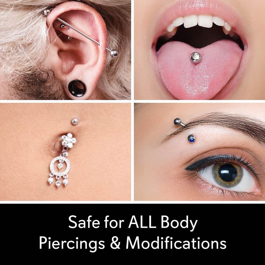 MediCleanse Sterile Saline Piercing Aftercare Fine Mist Spray, 7.5 Ounce, All Natural, No Alcohol, Vegan Friendly, for Piercings and Tattoos, Made in USA, Pack of 2