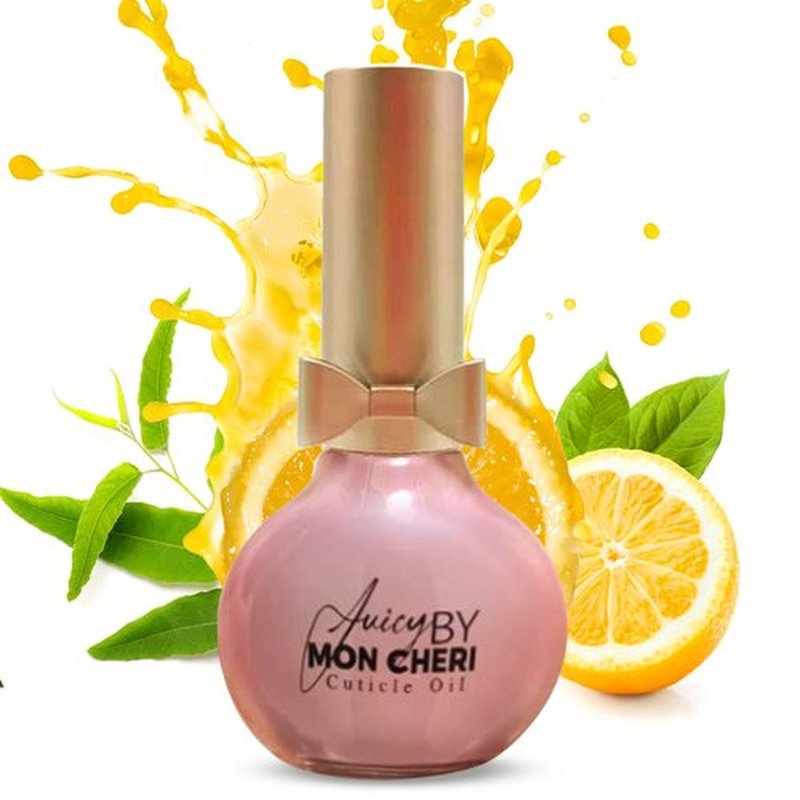 Juicy By Mon Cheri Strengthen and revitalize cuticles Cuticle Oil. Moisturizes, repairs, promotes growth with refreshing Lemon Eucalyptus scent. 10ml