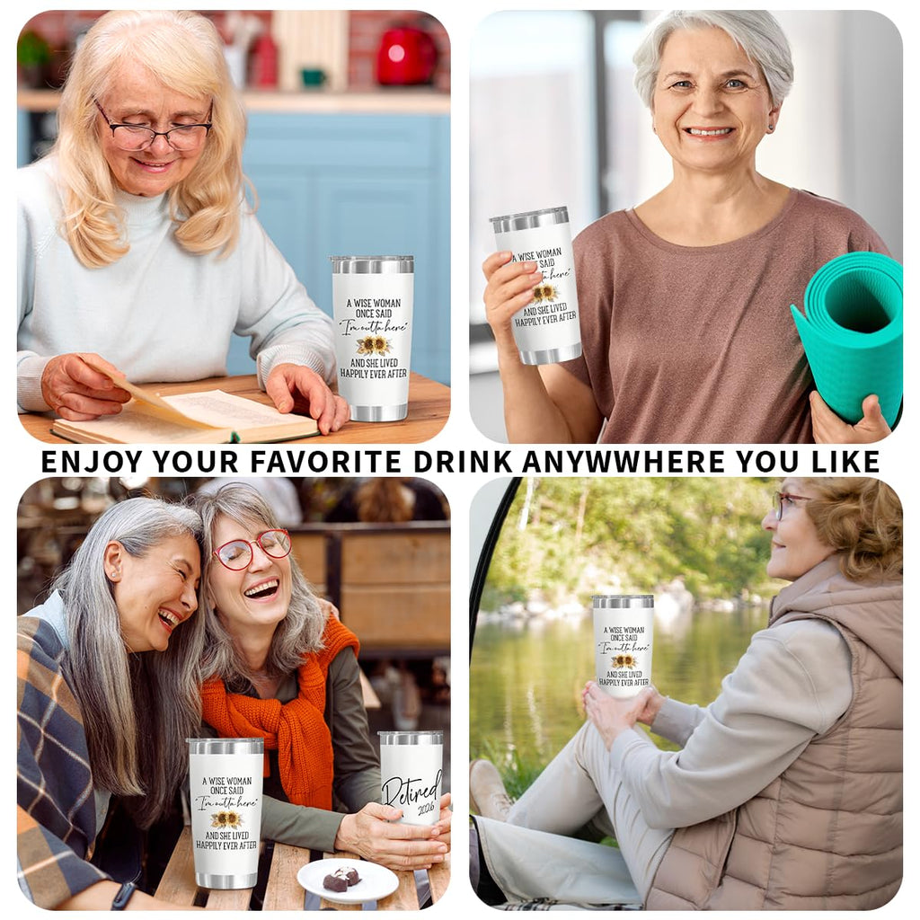 Retirement Gifts For Women, Retired 2026 Tumbler - A Wise Woman Once Said Stainless Steel 20Oz Tumbler - Mothers Day Gift for Retired Women Mom, Farewell Gifts for Coworkers, Teacher, Nurse, Boss