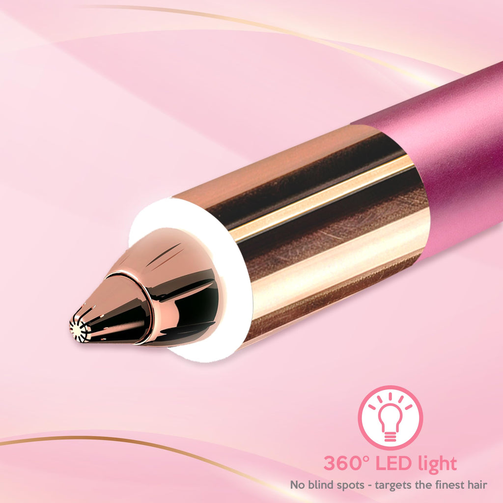 iMusthav Eyebrow Trimmer for Women, Precise & Painless Eyebrow Razor with LED Light, Electric Facial Hair Remover for Flawless Brows, Lip & Face, Battery Operated, Travel-Friendly, Gold-Plated Design